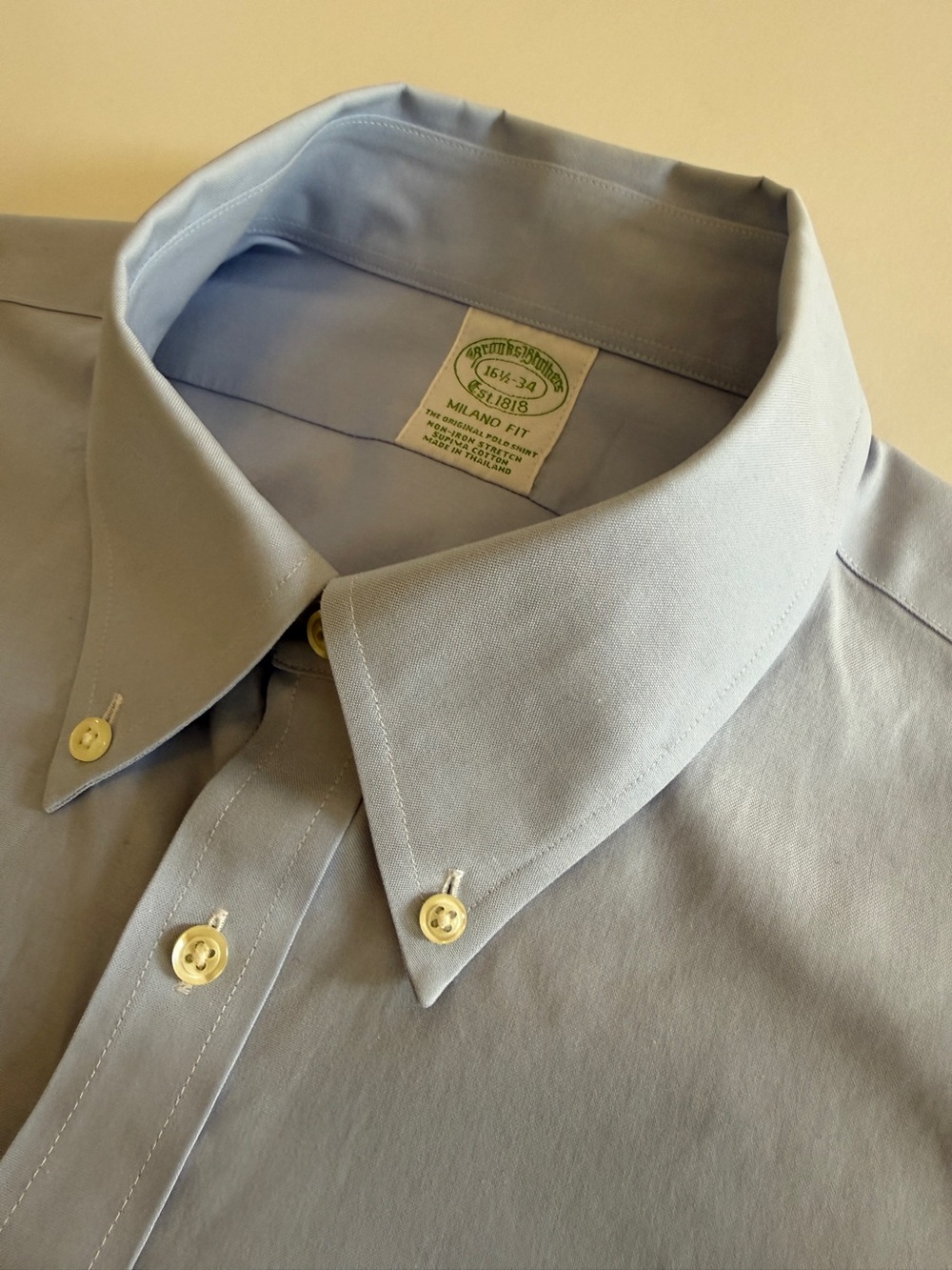 Brooks Brothers Milano Fit Supima Cotton Non-Iron Shirt 16½-34